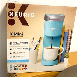 Keurig K-Mini in box—in Oasis